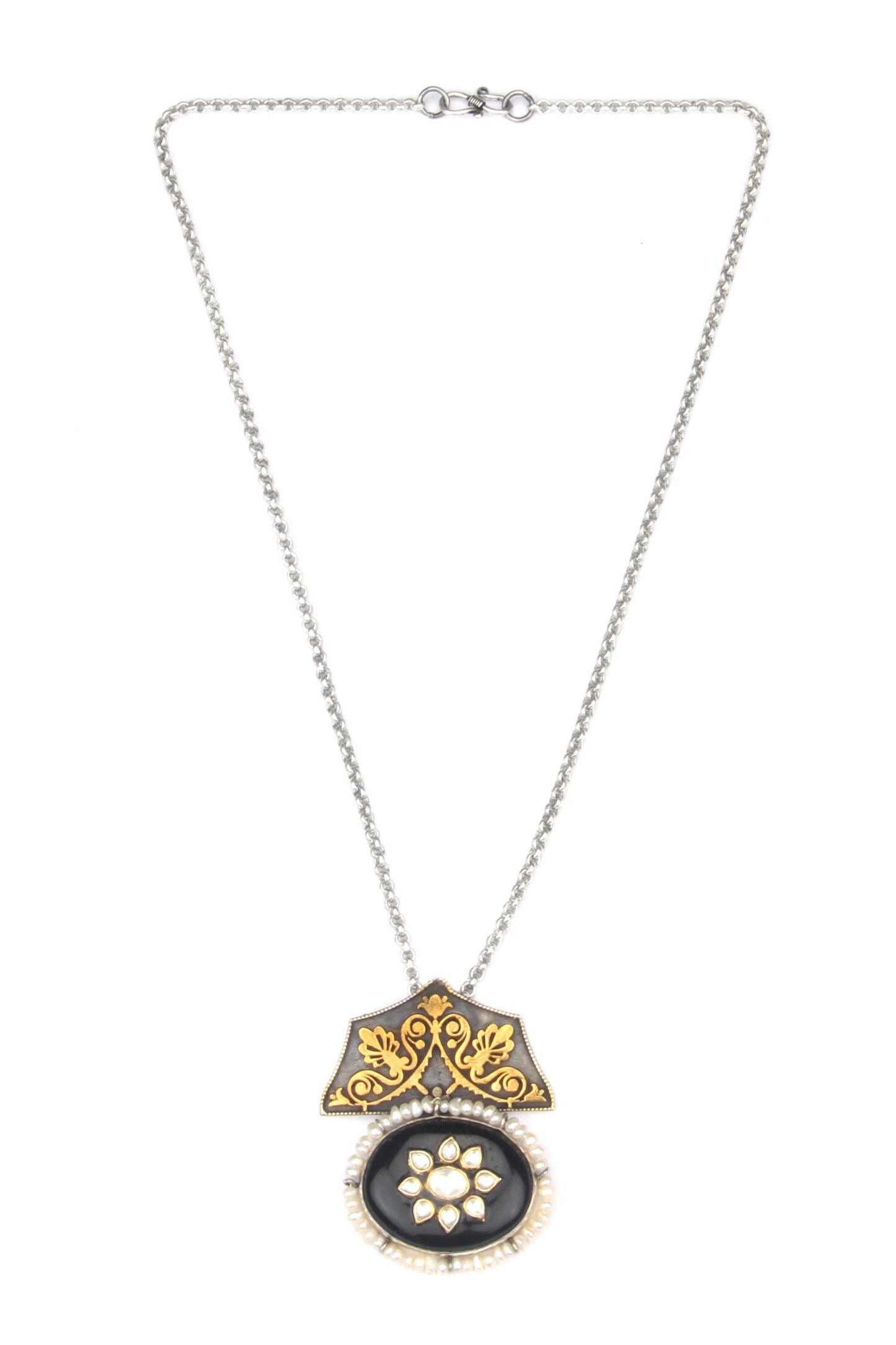Rubina Elegant Bloom Pendant Chain Necklace 