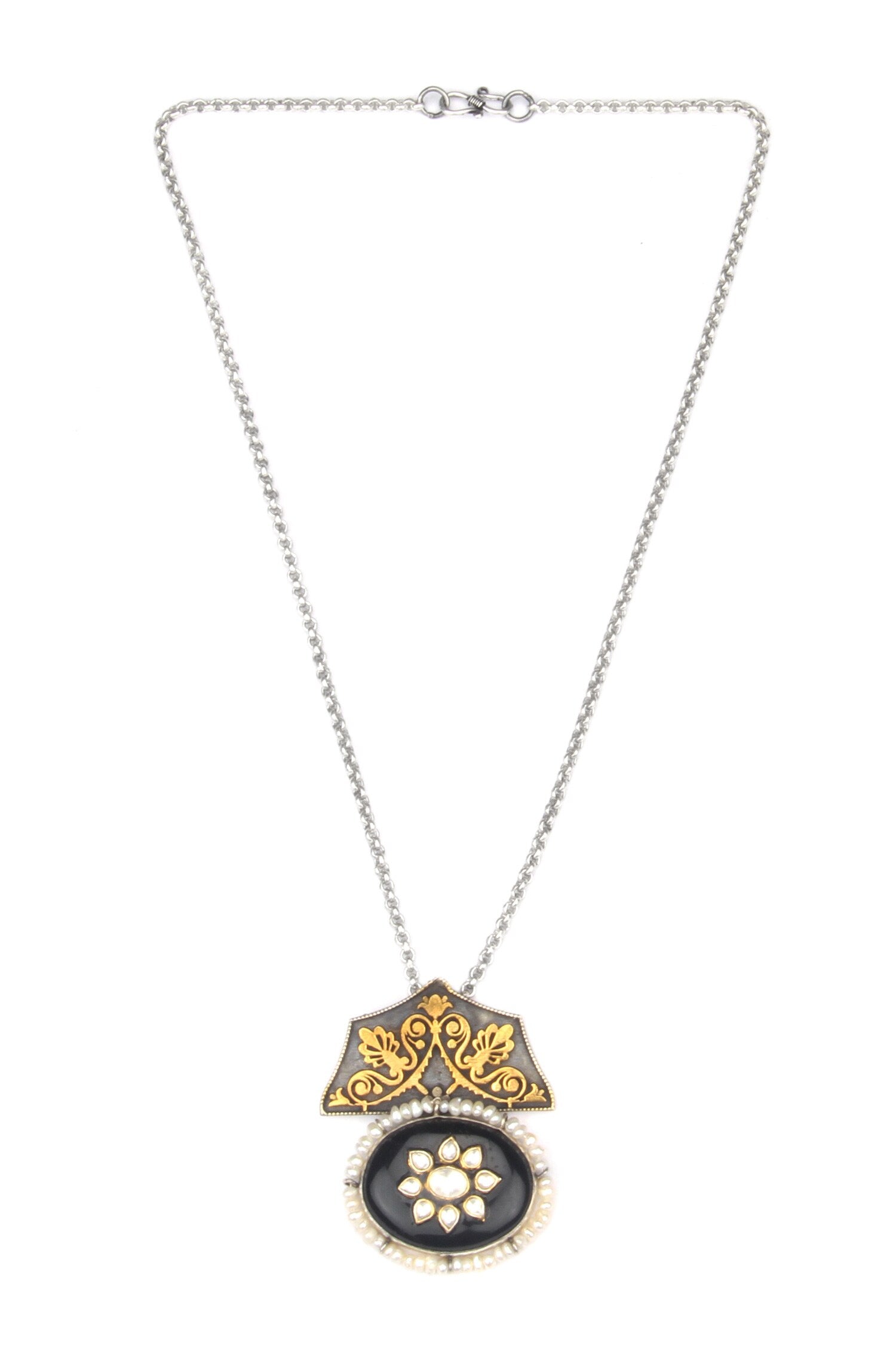 Rubina Elegant Bloom Pendant Chain Necklace 