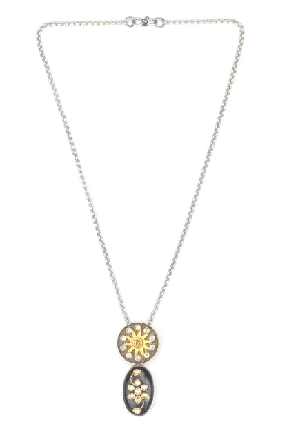 Tisha Swerve Flora Pendant Chain Necklace 