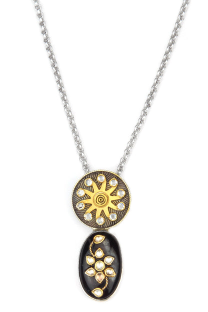 Tisha Swerve Flora Pendant Chain Necklace 