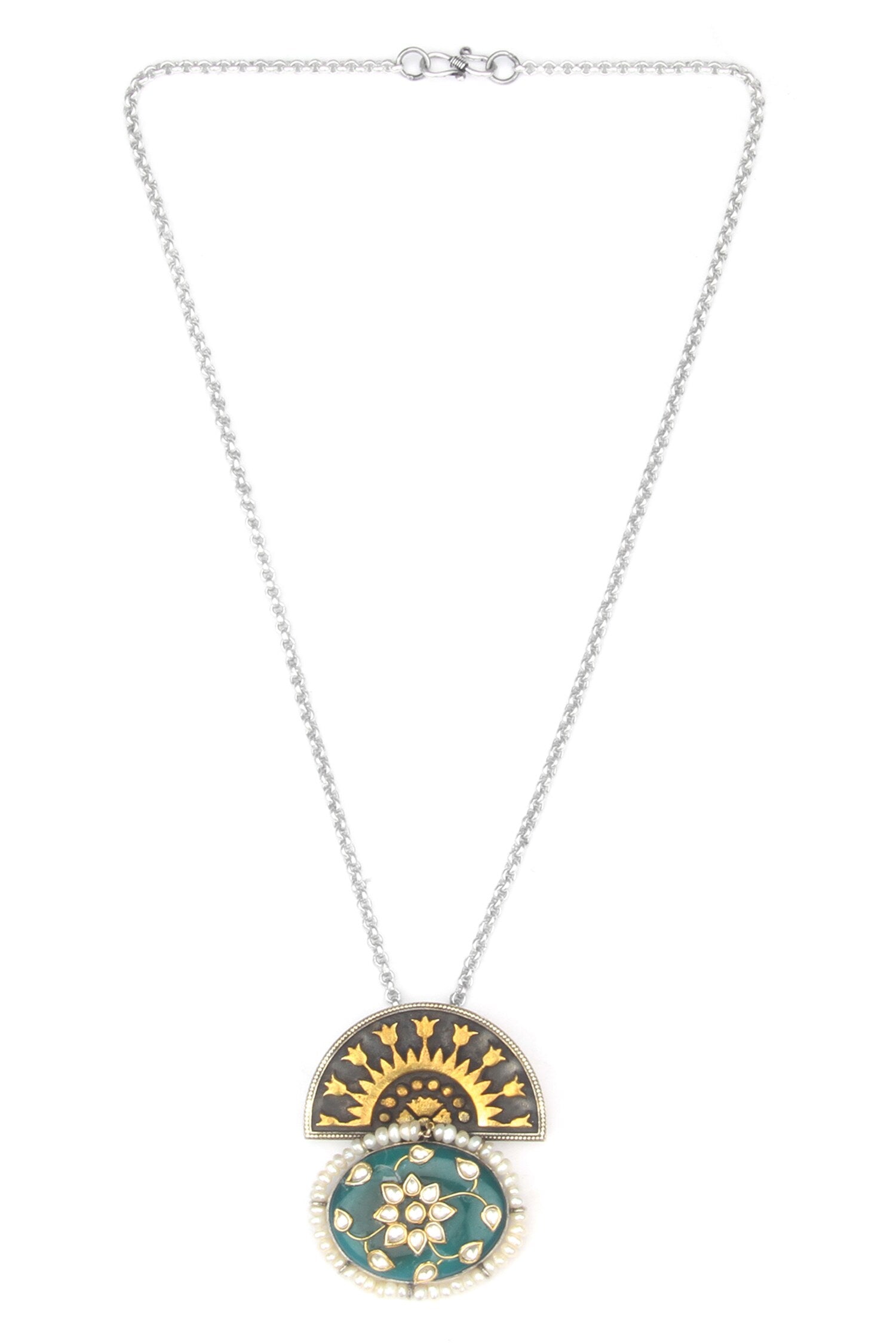 Tiara Sun Bloom Pendant Chain Necklace 