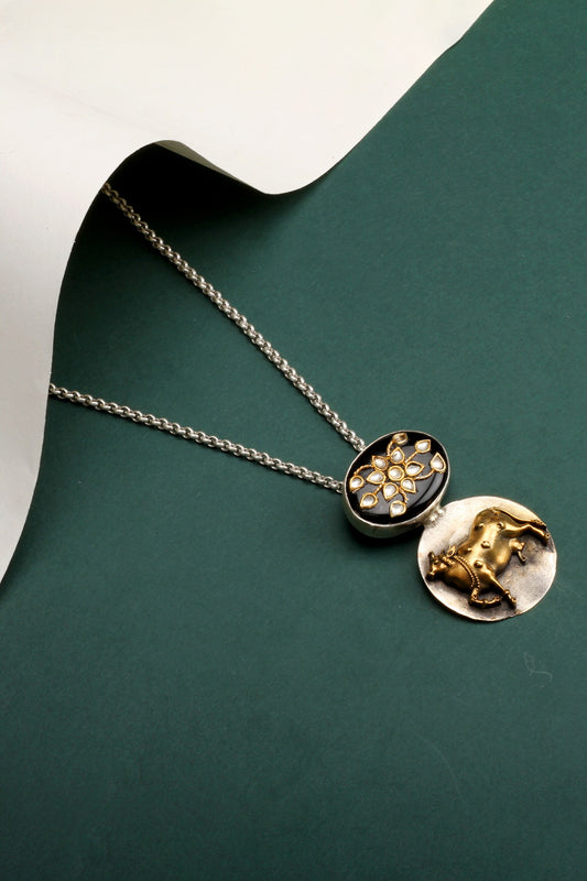 Aahna Kamdhenu Pendant Chain Necklace 