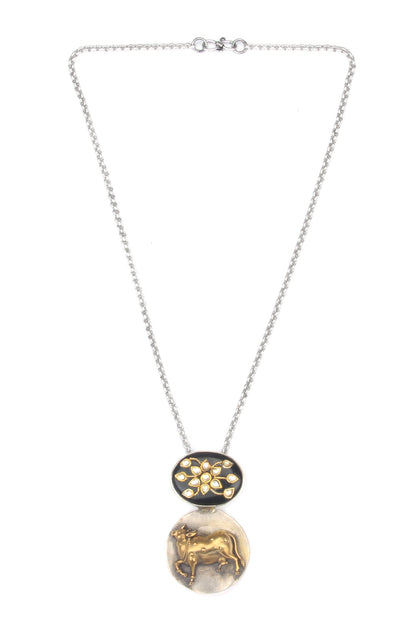 Aahna Kamdhenu Pendant Chain Necklace 