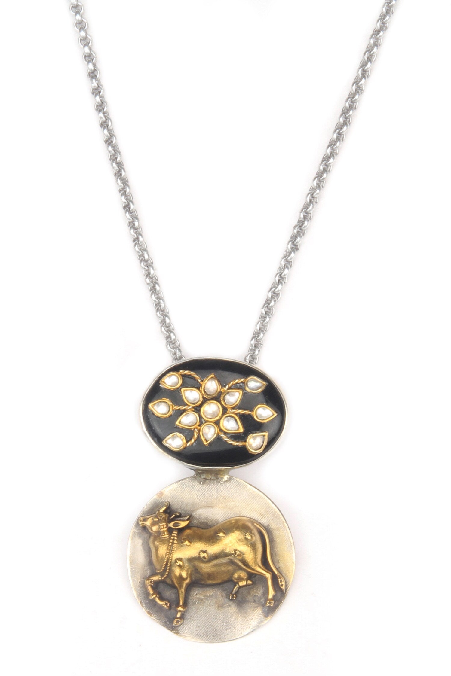 Aahna Kamdhenu Pendant Chain Necklace 