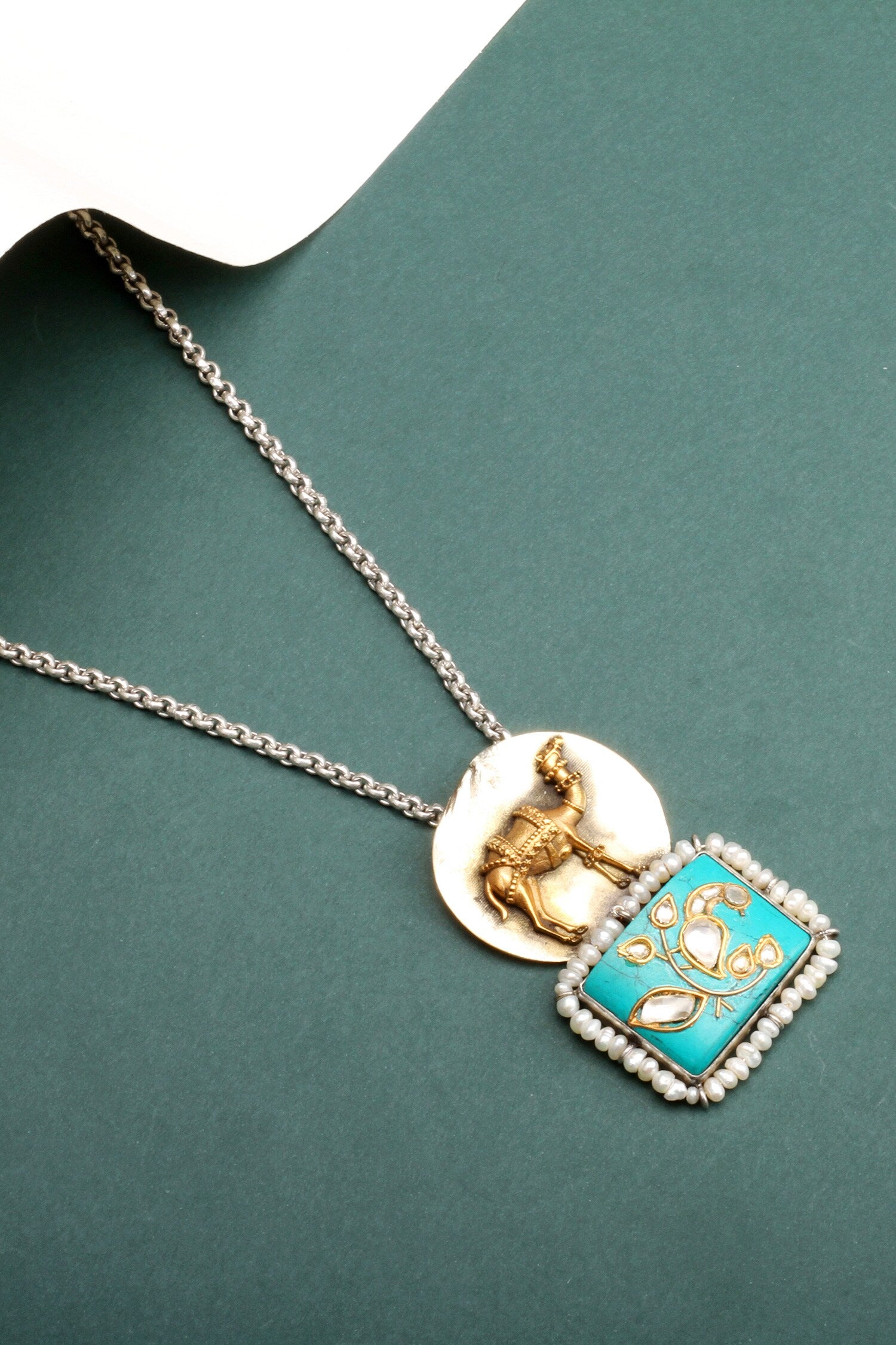 Richa Camel Motif Pendant Necklace 
