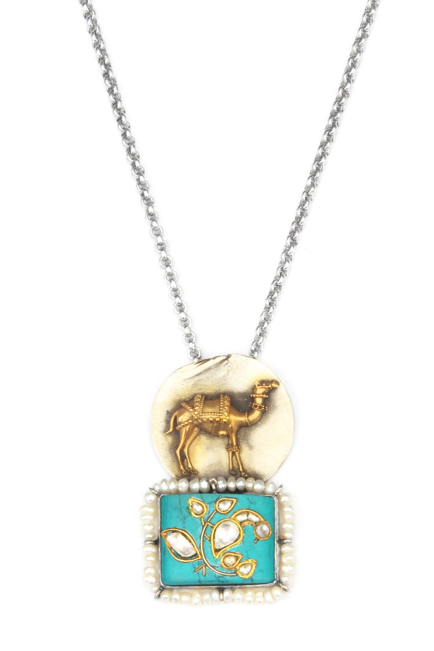 Richa Camel Motif Pendant Necklace 
