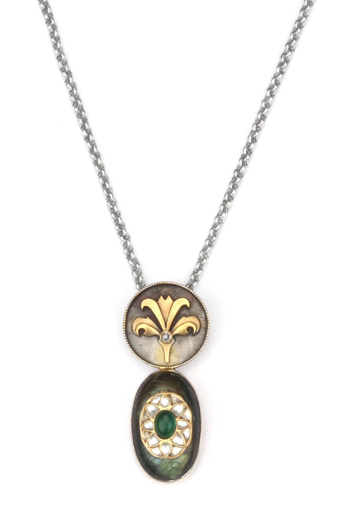 Ameya Camel Motif Carved Pendant Necklace 