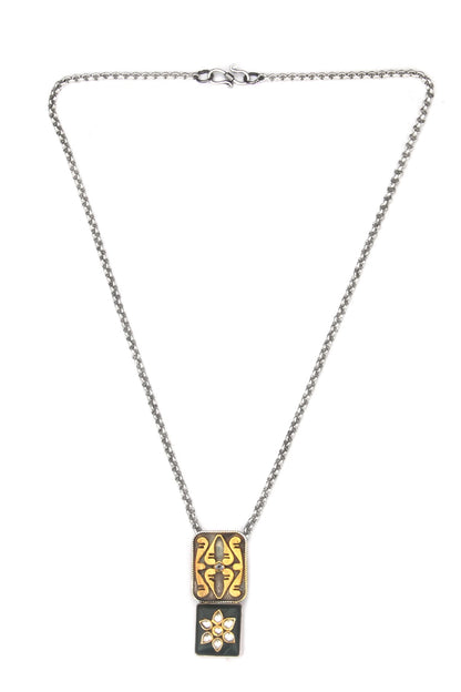 Amira Kundan & Onyx Embellished Pendant Necklace 