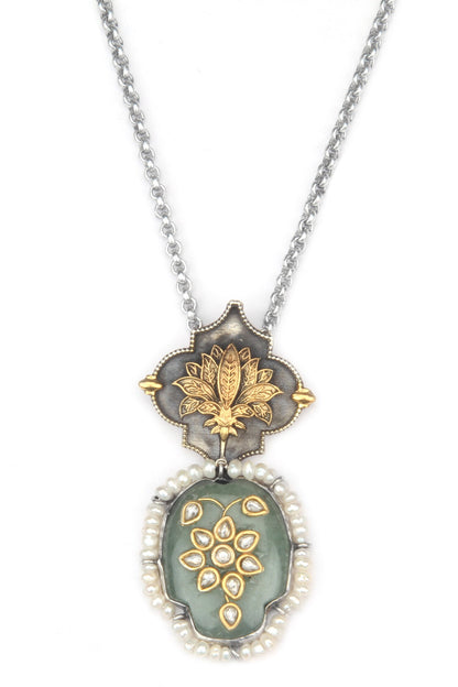 Shanaya Floral Carved Pendant Necklace 
