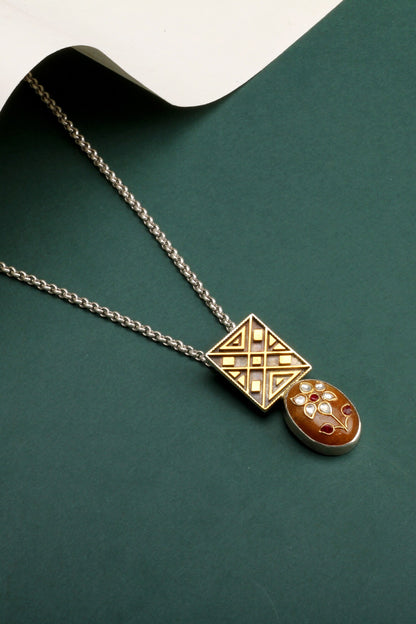 Angela Carved Pendant Necklace 