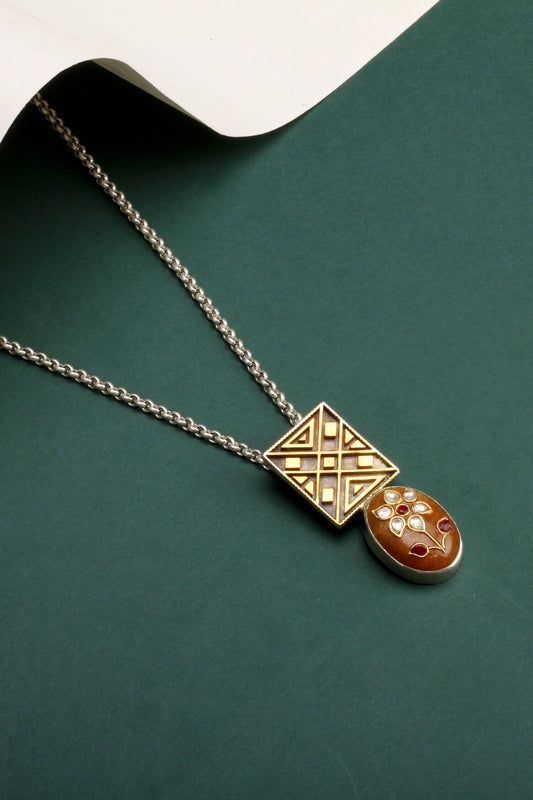 Angela Carved Pendant Necklace 