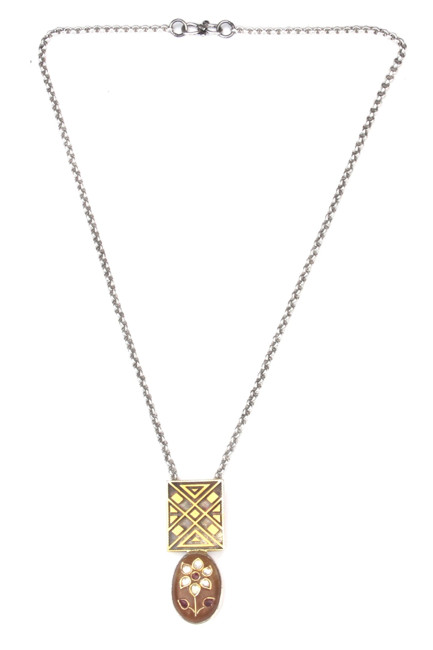 Angela Carved Pendant Necklace 
