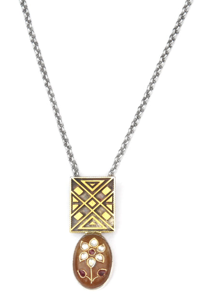 Angela Carved Pendant Necklace 