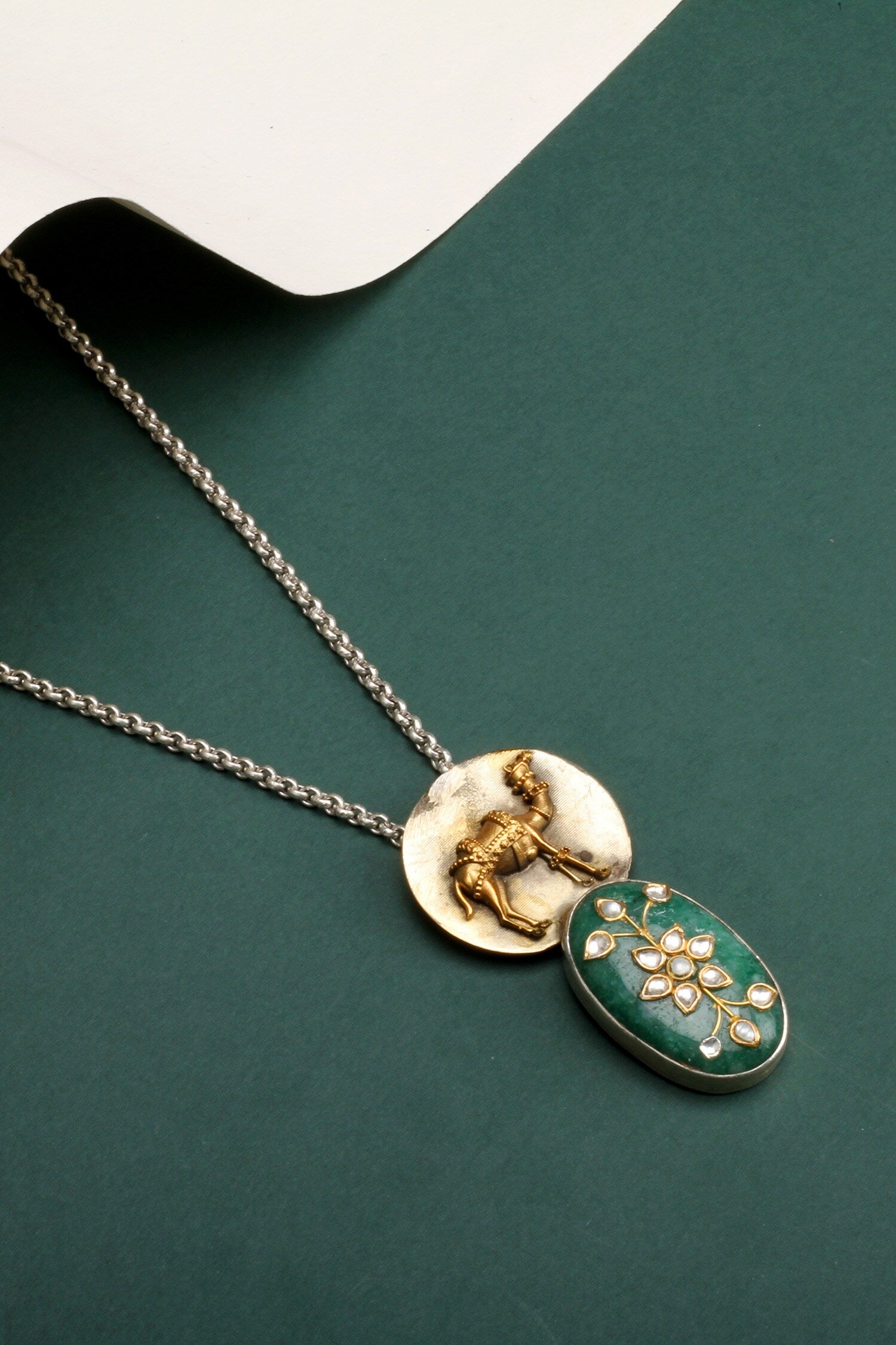 Anisa Carved Pendant Necklace 