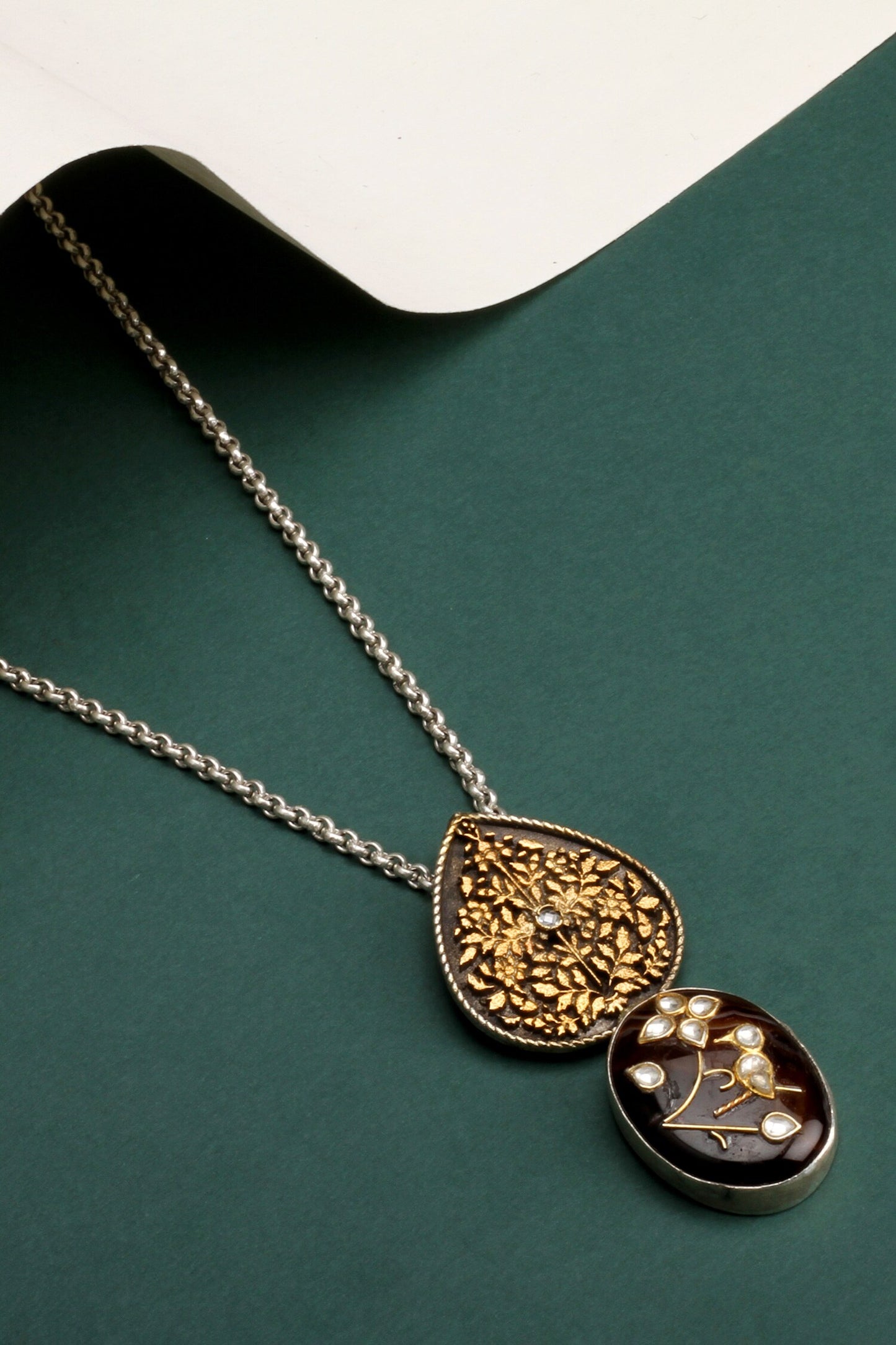 Baheera Carved Pendant Necklace 