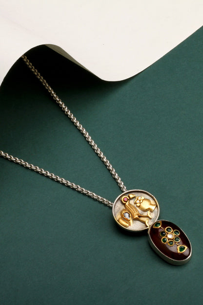 Bertine Carved Pendant Necklace 