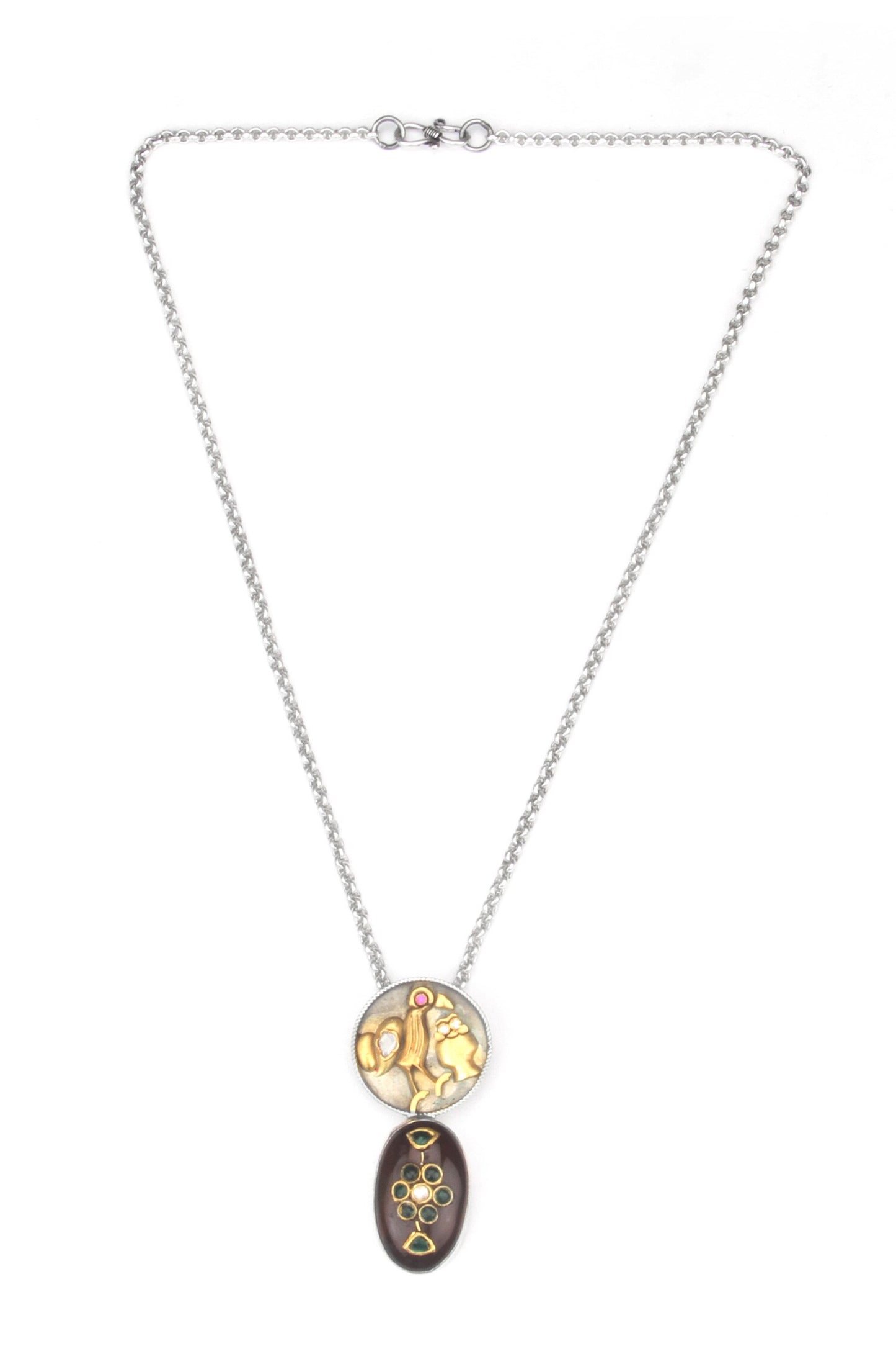 Bertine Carved Pendant Necklace 