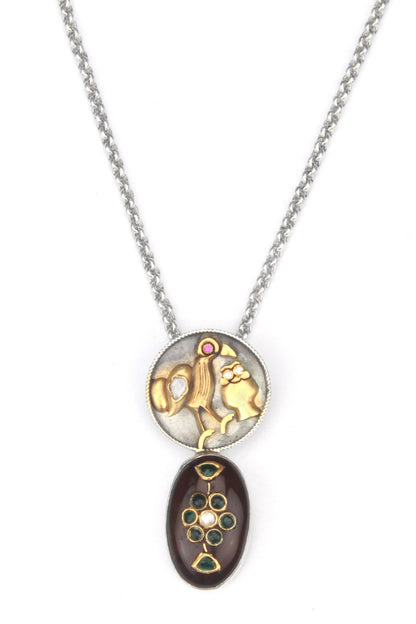 Bertine Carved Pendant Necklace 