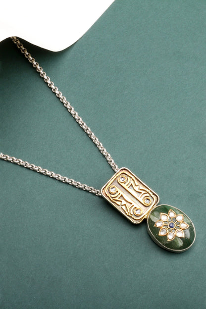 Bijal Charming Carved Pendant Necklace 