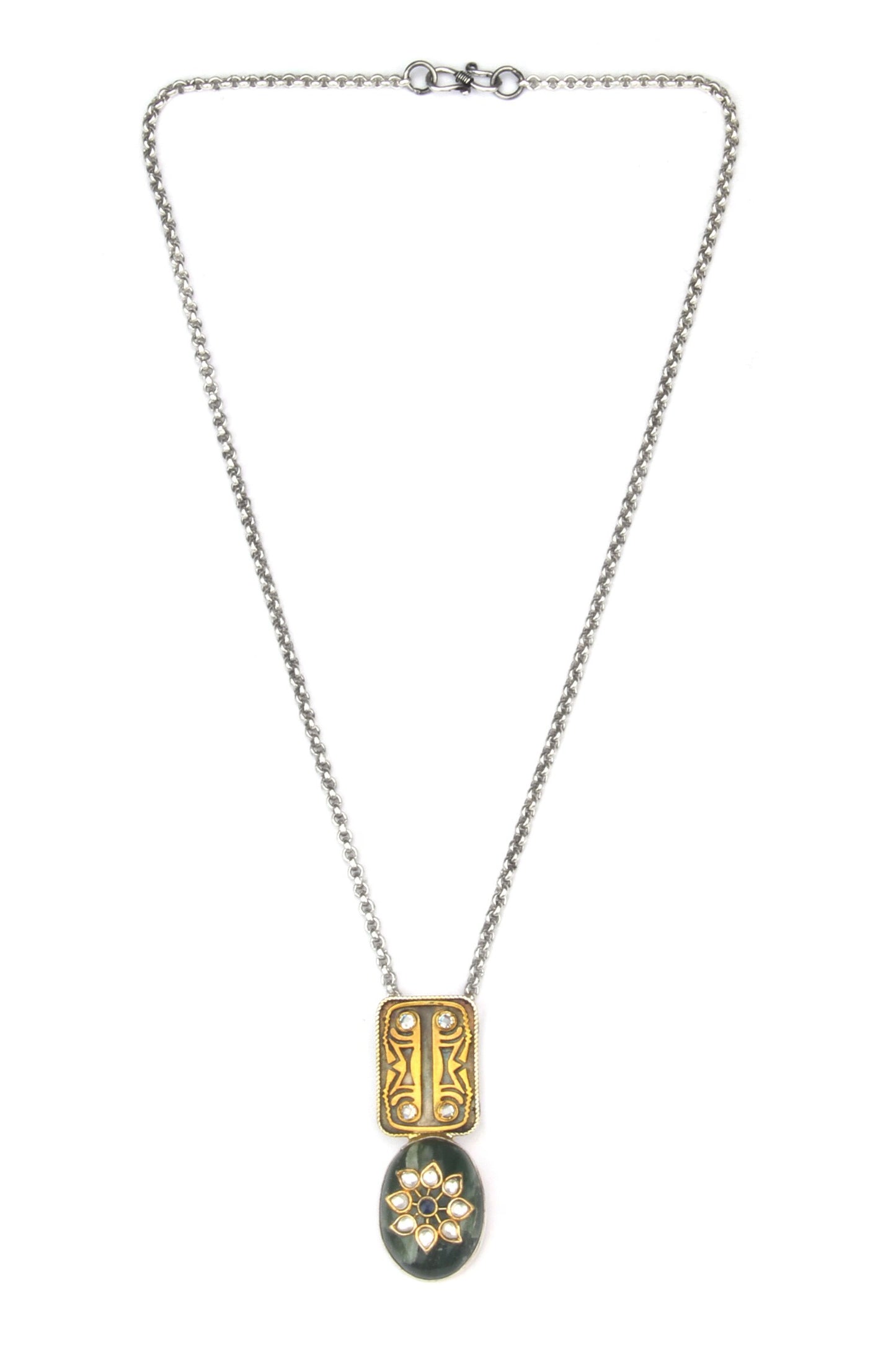 Bijal Charming Carved Pendant Necklace 