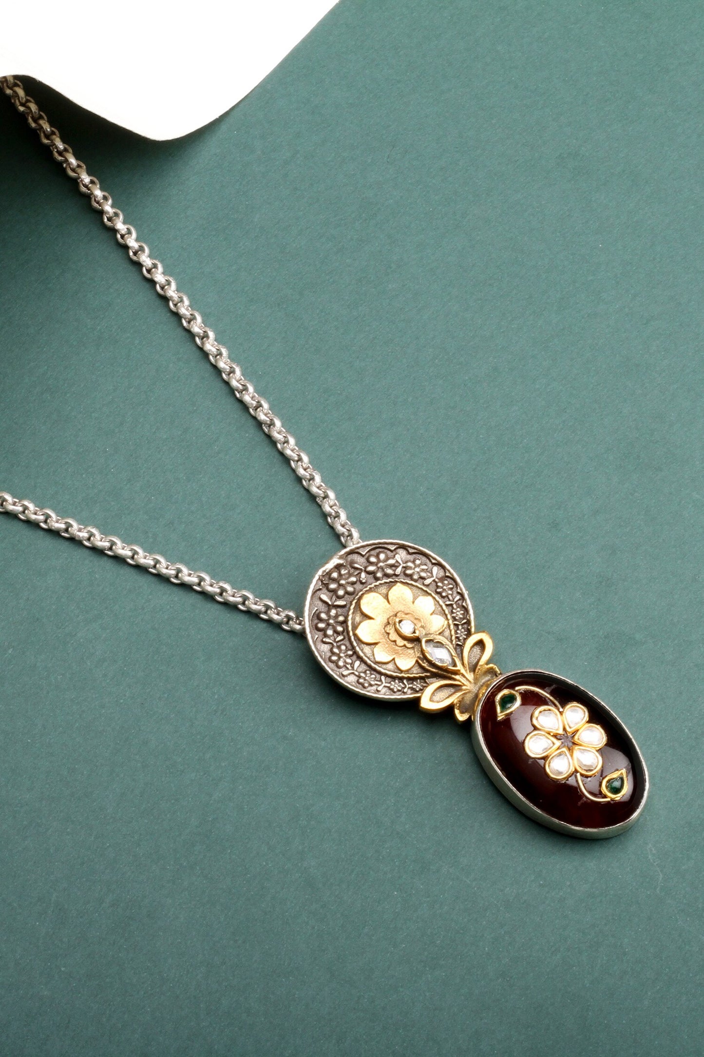 Brenda Carved Pendant Necklace 