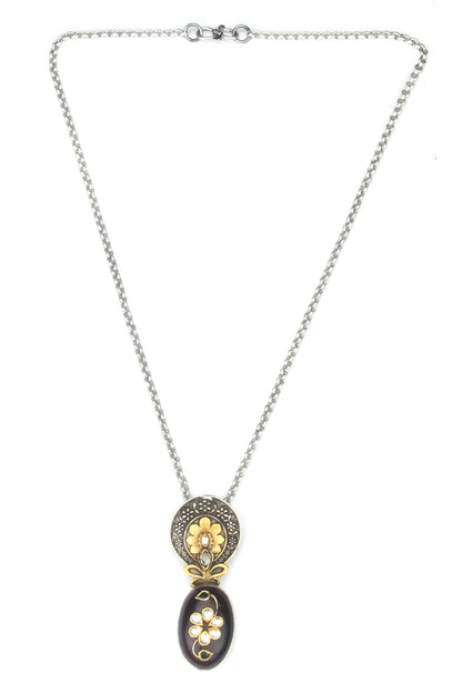 Brenda Carved Pendant Necklace 