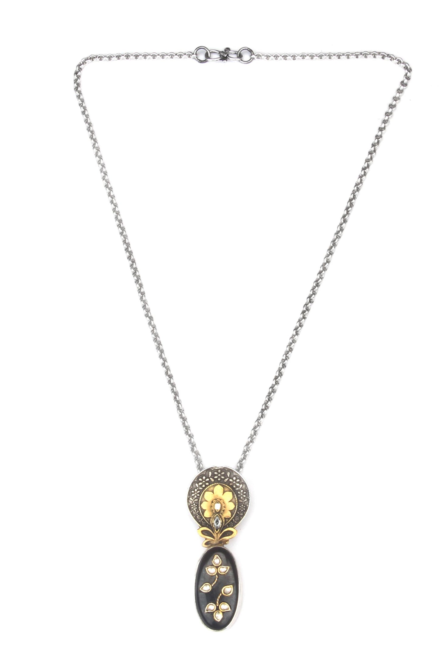 Blessy Floral Carved Pendant Necklace 