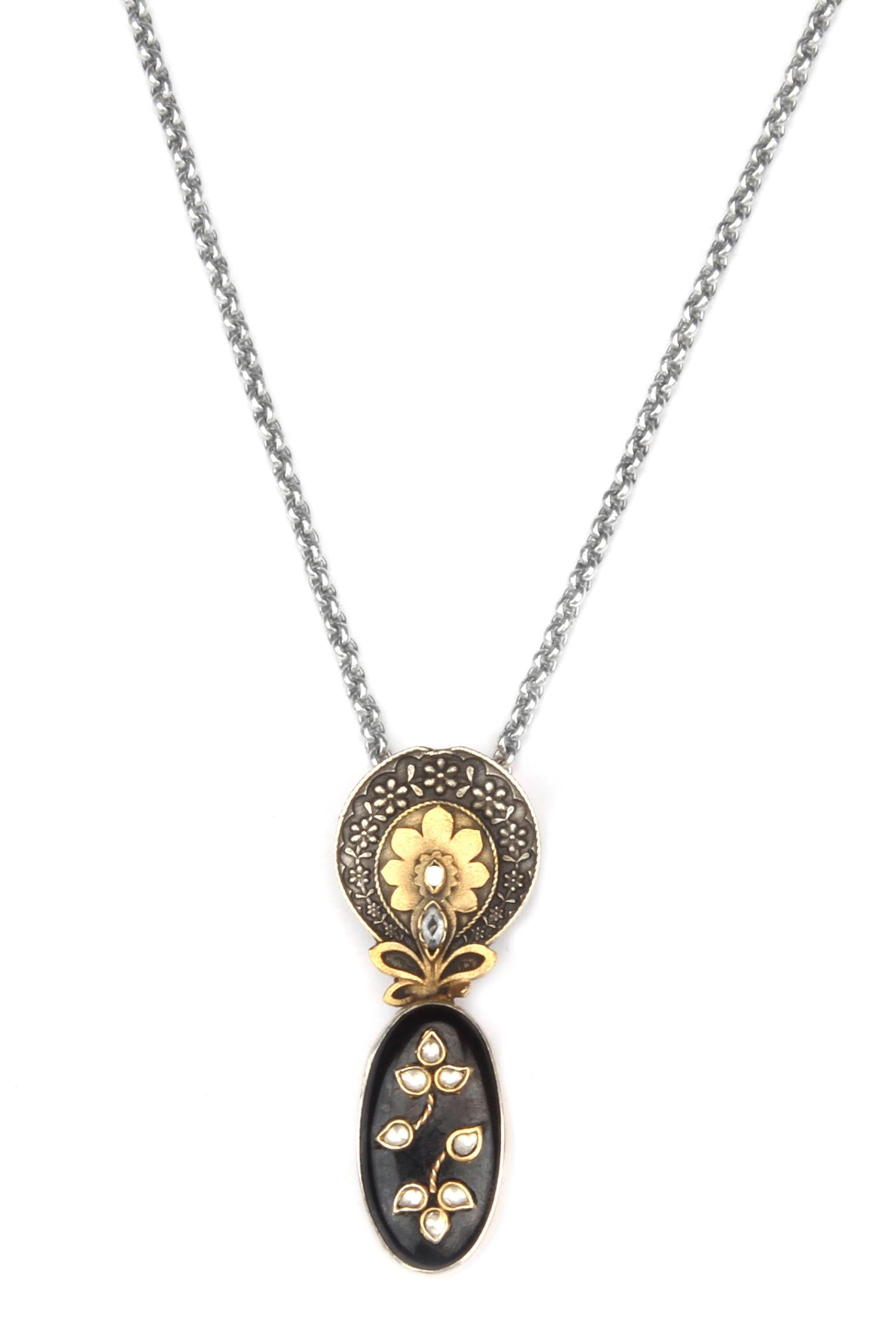 Blessy Floral Carved Pendant Necklace 
