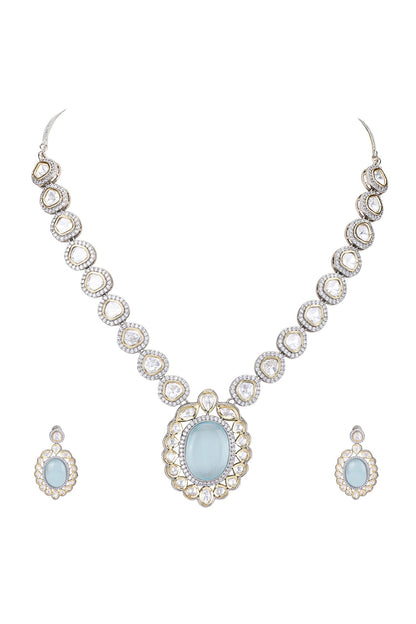 Rhodium Plated Embellished Necklace Set 