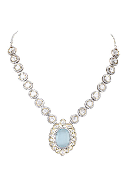 Rhodium Plated Embellished Necklace Set 