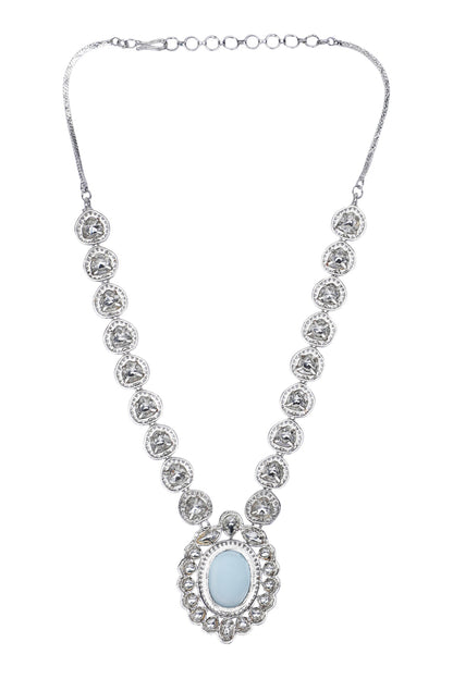Rhodium Plated Embellished Necklace Set 