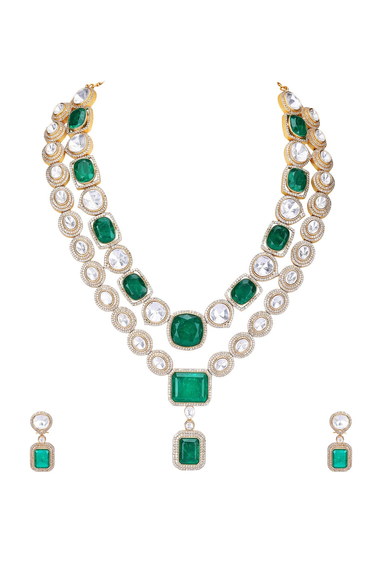 Double Layered Kundan Necklace Set 