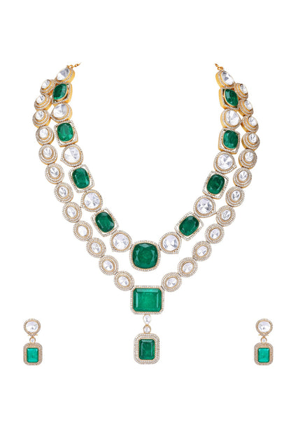 Double Layered Kundan Necklace Set 