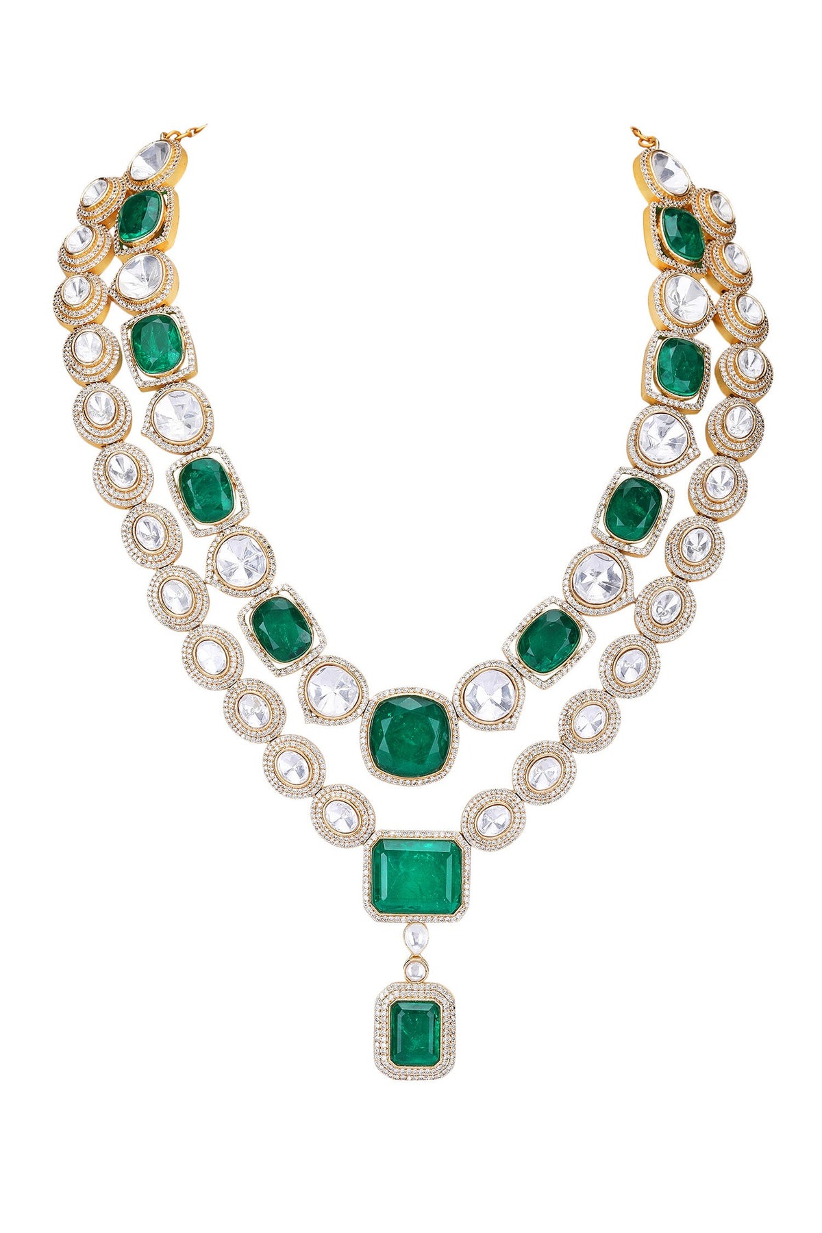 Double Layered Kundan Necklace Set 