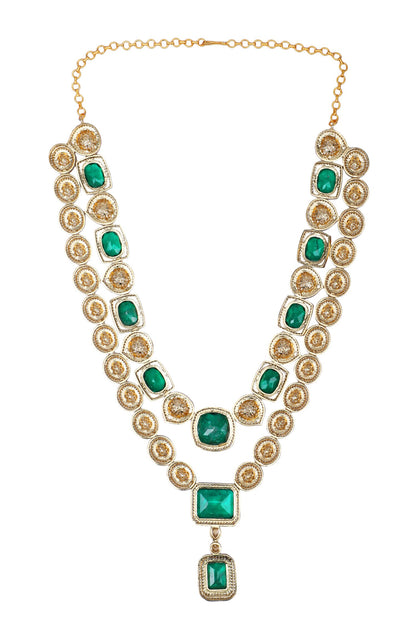 Double Layered Kundan Necklace Set 