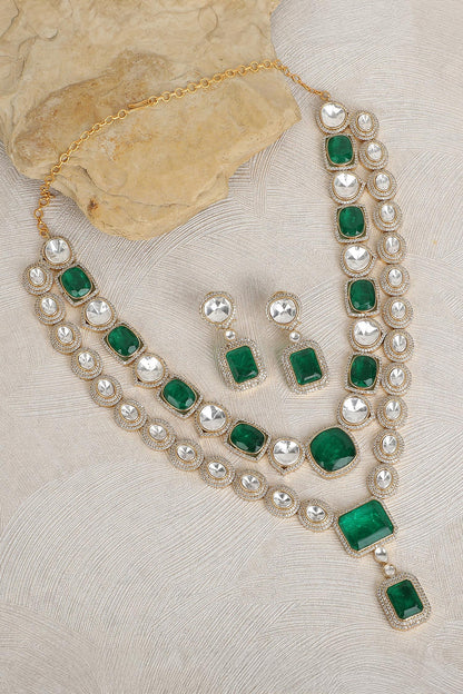 Double Layered Kundan Necklace Set 