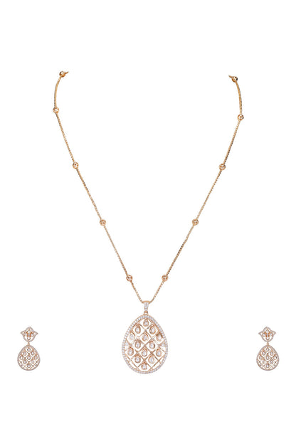 Jaali Drop Pendant Necklace Set 