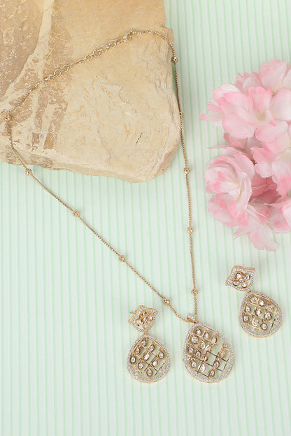 Jaali Drop Pendant Necklace Set 