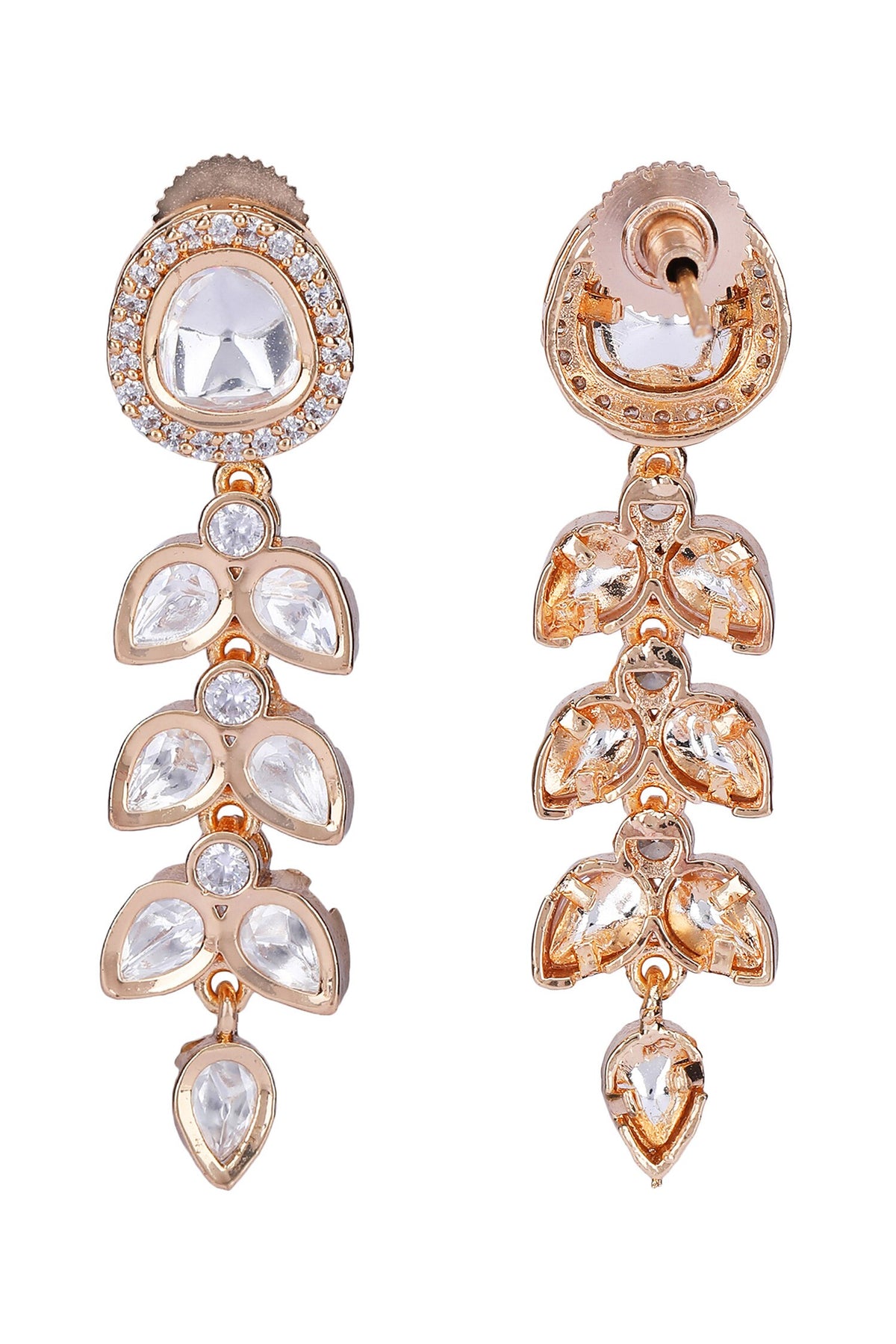 Kundan Leaf Embellished Necklace Set 