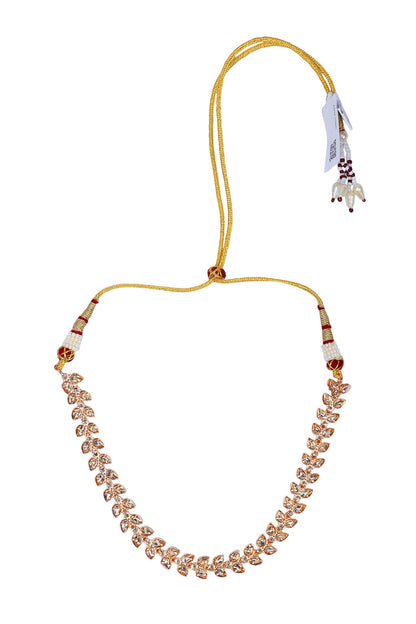Kundan Leaf Embellished Necklace Set 
