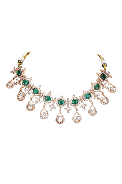 American Diamond Zircon Studded Necklace Set 