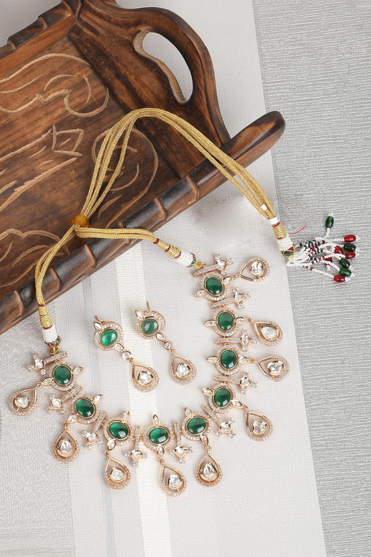 American Diamond Zircon Studded Necklace Set 