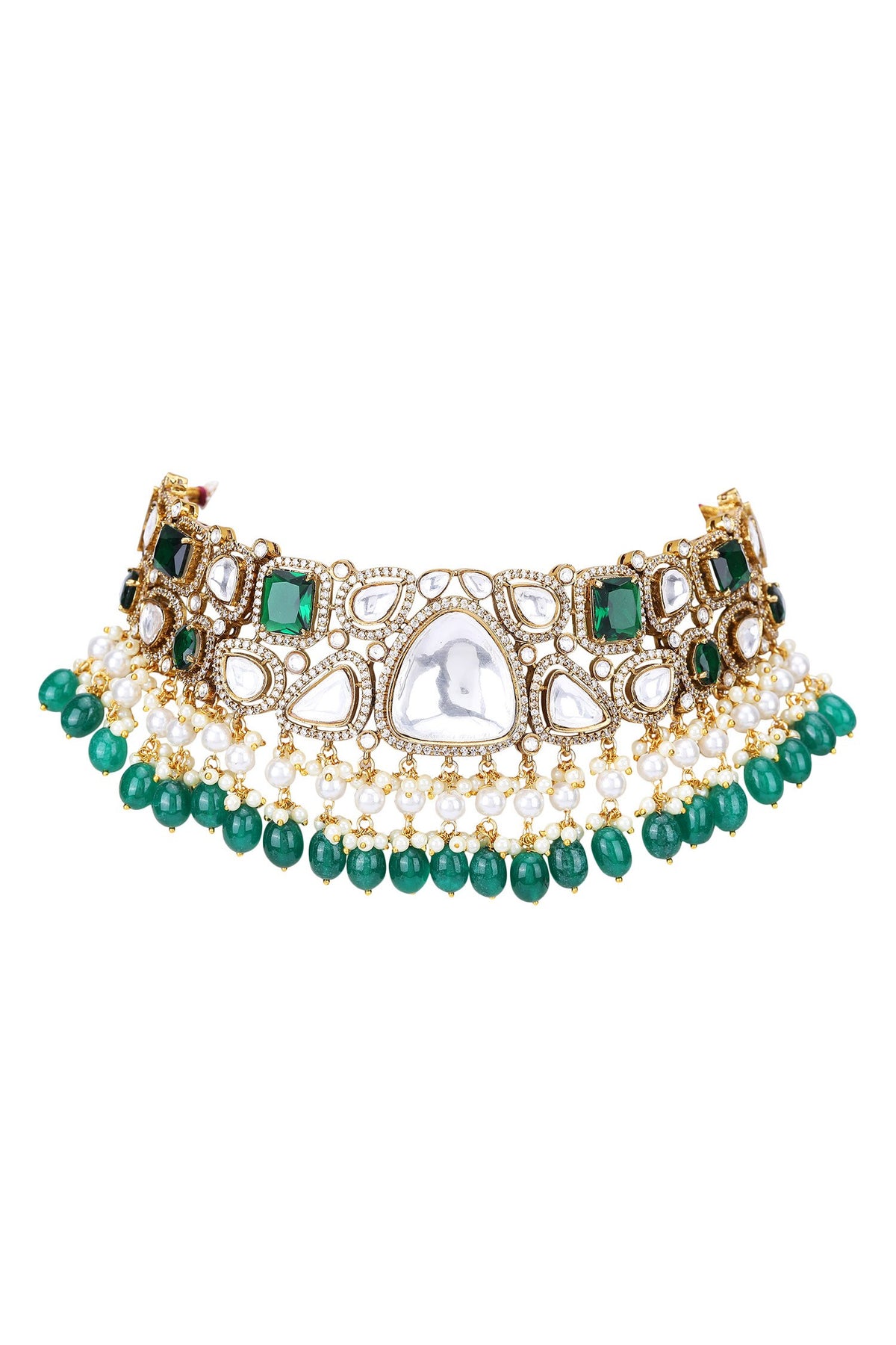 Kundan Embellished Choker & Earrings Set 