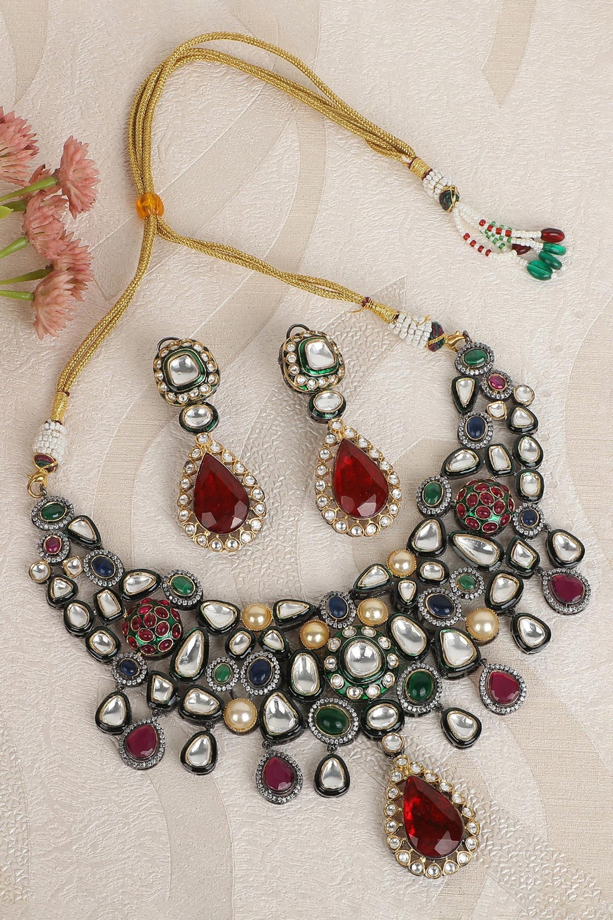 American Diamond Embellished Necklace Set 