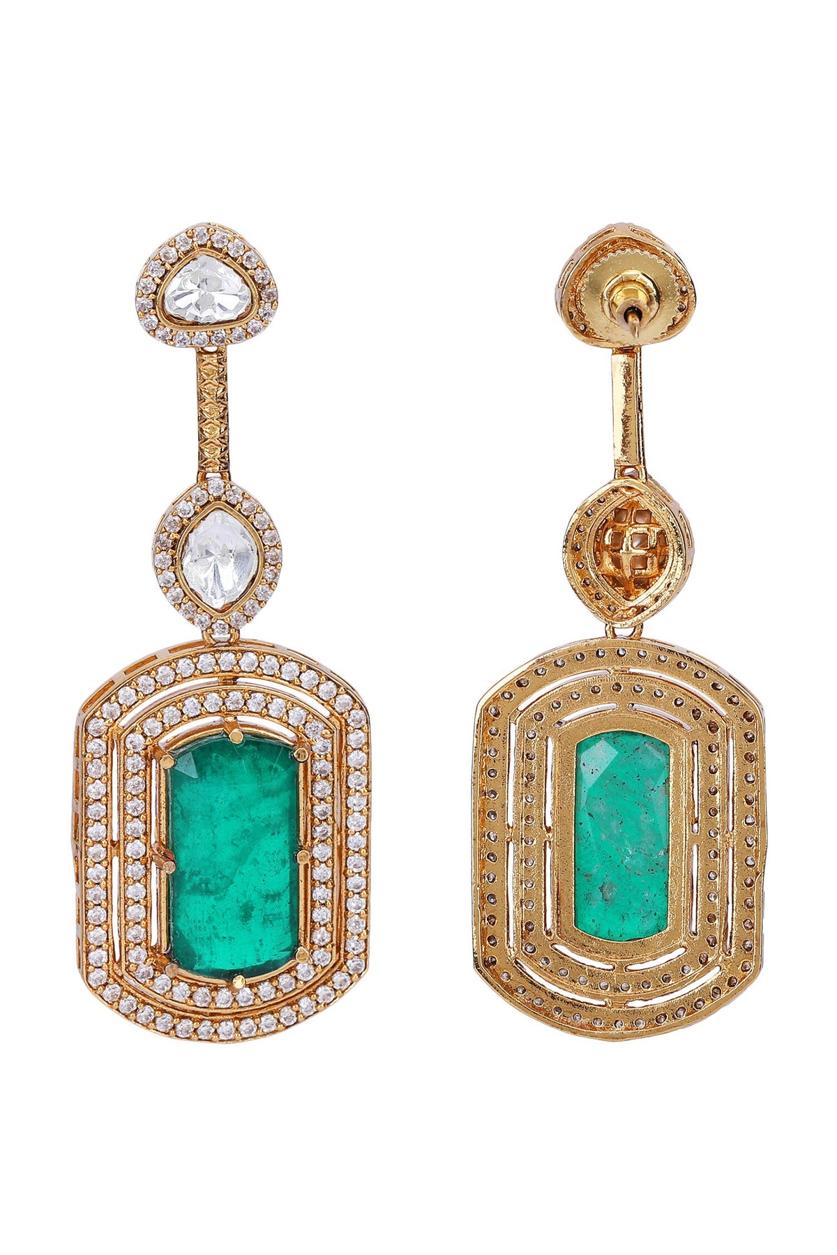 American Diamond Zircon Studded Pendant Necklace Set 