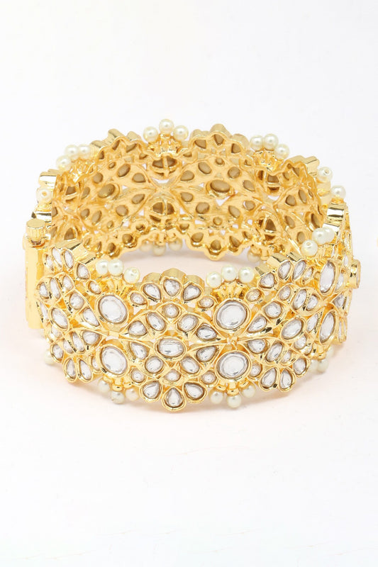 Legend Kundan Studded Floral Bracelet- Single Pc 