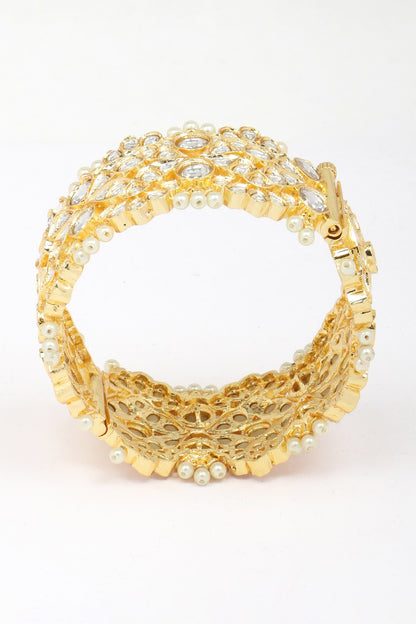 Legend Kundan Studded Floral Bracelet- Single Pc 
