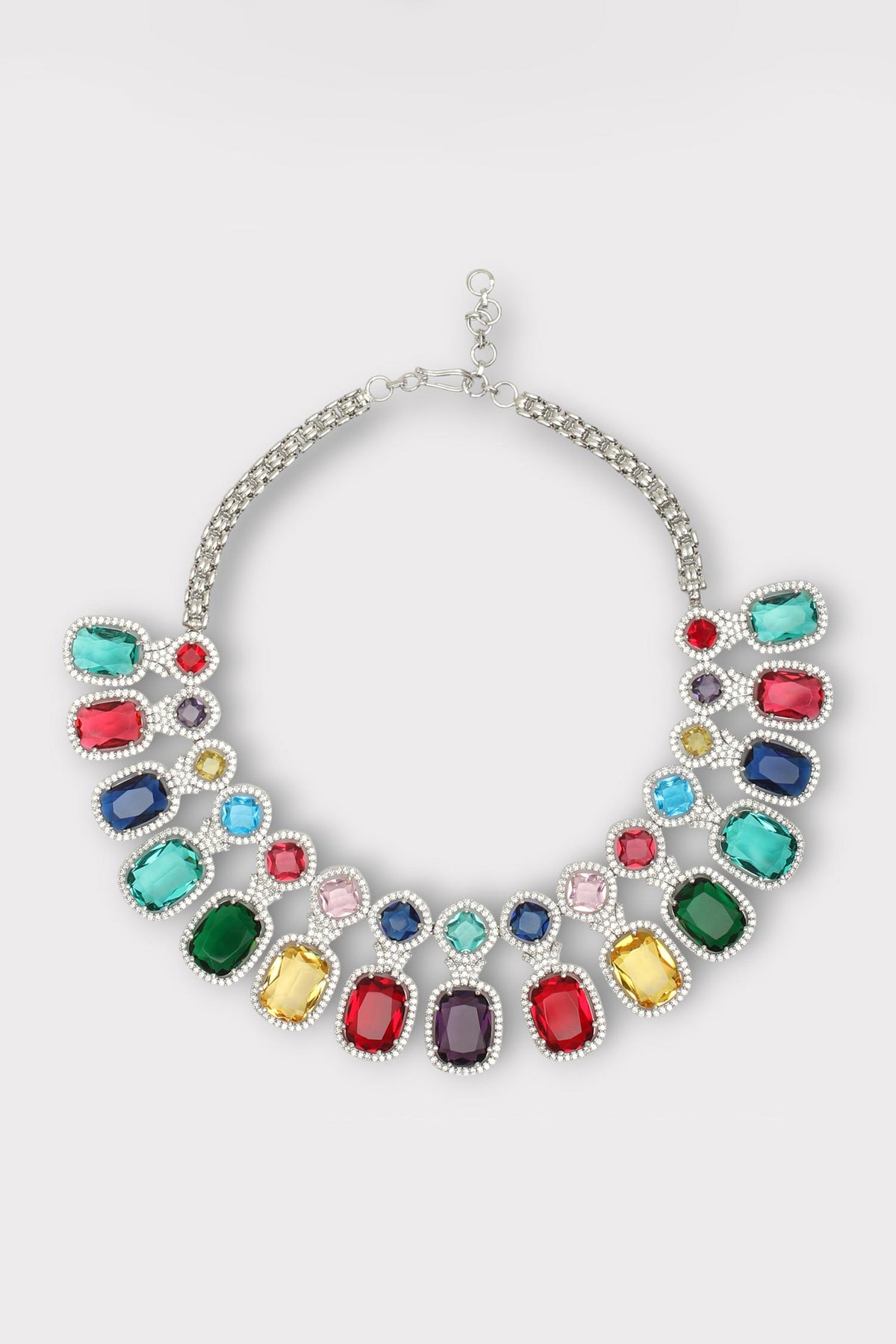 Florence Geometric Zircon Studded Necklace Set 