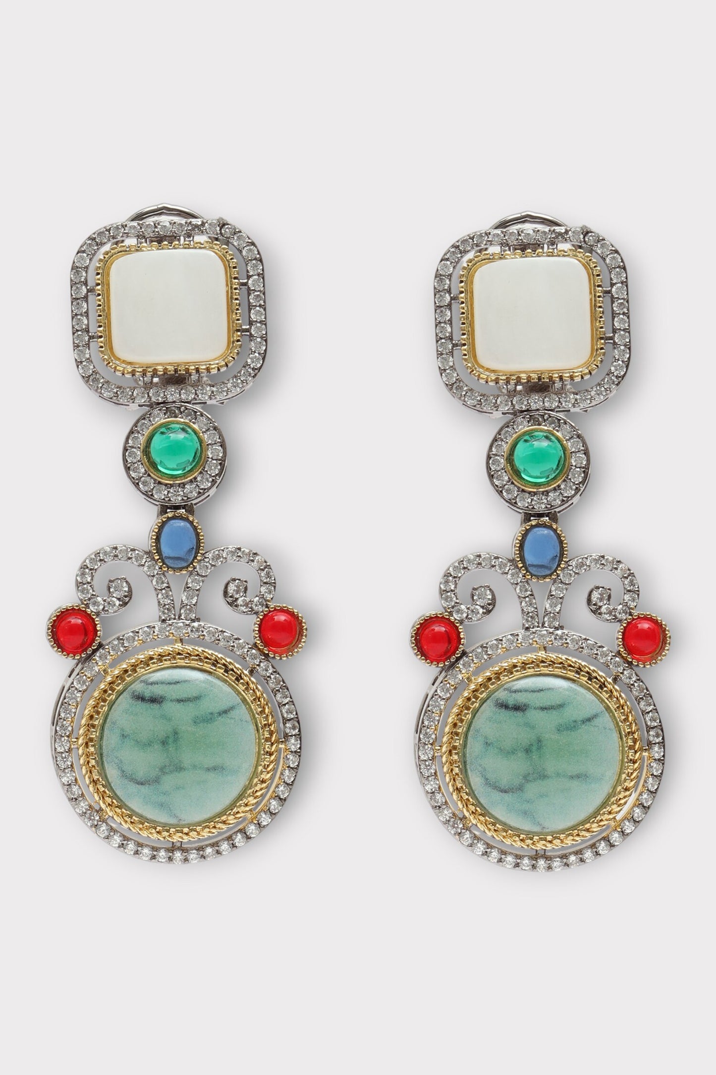 Graceful Stone Studded Floral Necklace Set 