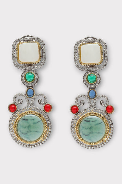Graceful Stone Studded Floral Necklace Set 